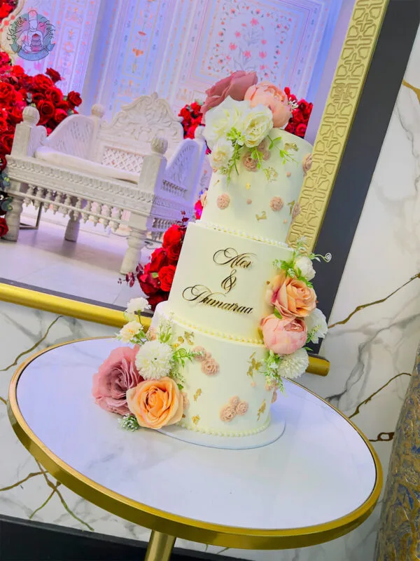 Floral wedding cake