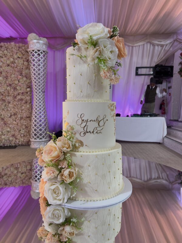 Stencil Pearl Wedding Cake