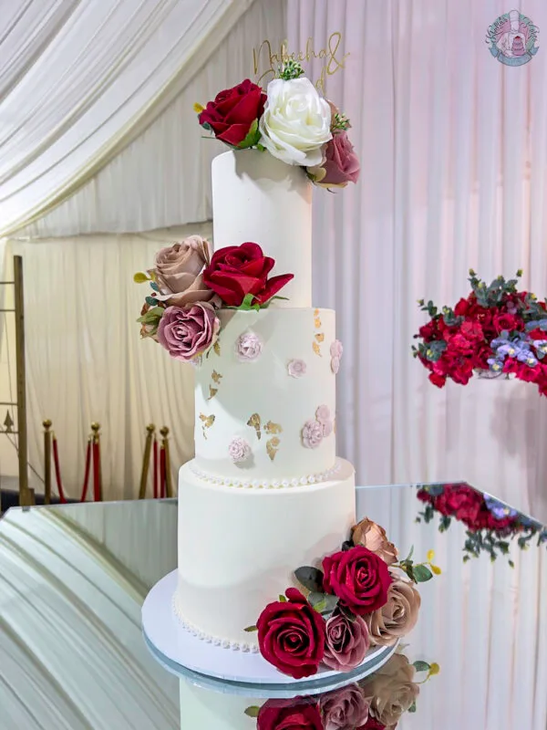 Floral wedding cake