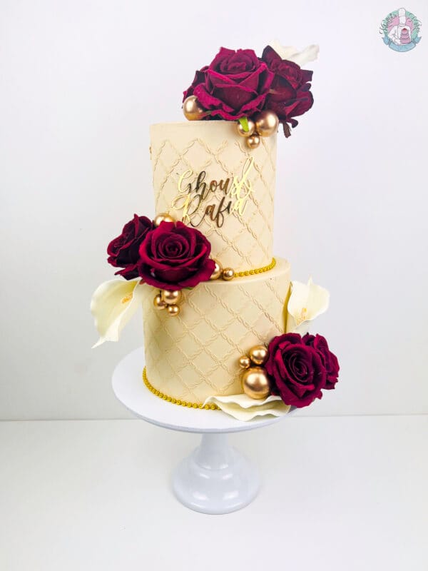 Gold wedding Cake