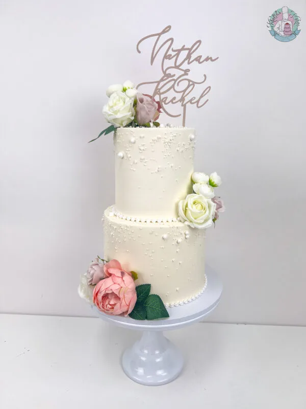 pearl wedding cake 2 tier