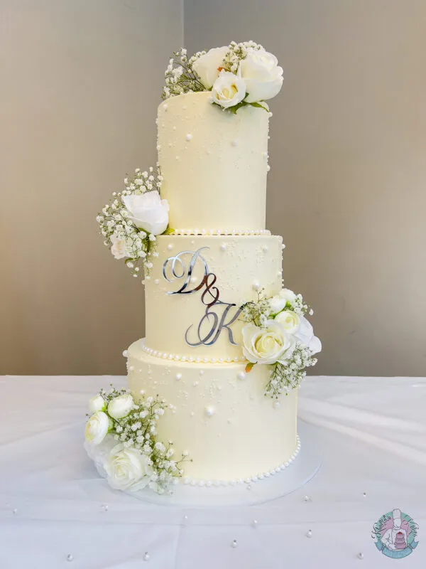 pearl wedding cake 3 tier