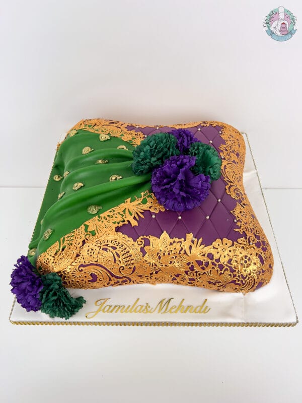 Mehndi Pillow Cake