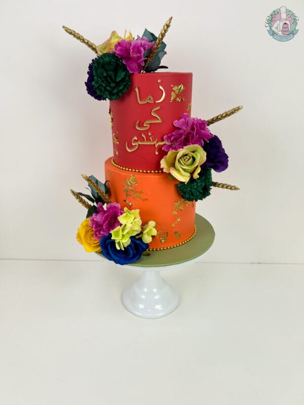 2 tiered Mehndi cake